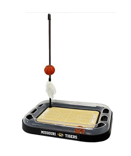cATS ScRATcHER NcAA Missouri Tigers Basketball court cAT Scratcher Toy with catnip Filled Plush Basketball Toy & Feather cat Toy Hanging with Jingle Bell Interactive Ball cat chasing 5-in-1 Kitty Toy