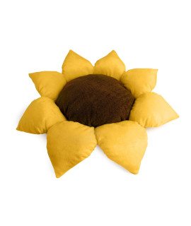 TONBO Soft Plush Small Cute and Cozy Nature Dog Cat Bed, Washer and Dryer Friendly (Sunflower)