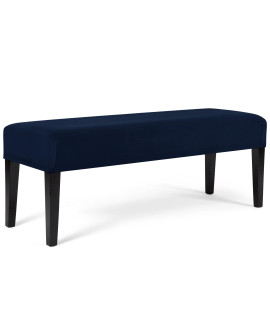 Womaco Dining Room Bench Covers Stretch Spandex Upholstered Bench Seat Cushion Slipcovers For Kitchen Dining Bench Seat Protector (Navy, Large)