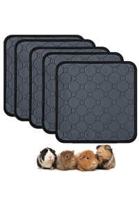 5 Pack guinea Pig cage Liners - Washable guinea Pig Pee Pads, Waterproof Reusable & Anti Slip guinea Pig Bedding Fast and Super Absorbent Pee Pad for Small Animals Rabbit Hamster RatA