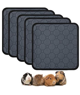 5 Pack guinea Pig cage Liners - Washable guinea Pig Pee Pads, Waterproof Reusable & Anti Slip guinea Pig Bedding Fast and Super Absorbent Pee Pad for Small Animals Rabbit Hamster RatA
