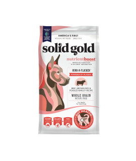 Solid gold Dry Dog Food for Adult & Senior Dogs - Made with Real Beef & Brown Rice - NutrientBoost Hund-N-Flocken Healthy Dog Food for Weight Management & Better Digestion