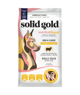 Solid gold Dry Dog Food for Adult Senior Dogs - Made with Real Lamb Brown Rice - NutrientBoost Hund-N-Flocken Healthy Dog Food for Weight Management Better Digestion