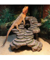 Penn-Plax Reptology Shale Scape Step Ledge & Cave Hideout - Decorative Resin for Aquariums & Terrariums - Great for Reptiles, Amphibians, and Fish - Extra Large