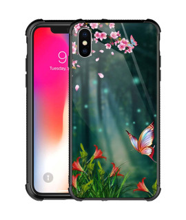 iPhone XR case Butterfly Flower Spring graphic for girls Boys,Picture Pattern Design Shockproof Anti-Scratch Hard Pc Back case for Apple iPhone XR