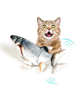 Electric Flopping Fish, Moving Cat Kicker Fish Toy, Realistic Floppy Fish, Wiggle Fish Catnip Toys, Motion Kitten Toy, Plush Interactive Cat Toys, Fun Toy for Cat Exercise (Flopping Fish)
