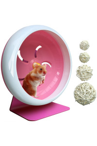 Hamster Wheel,Silent Hamster Wheel,Silent Spinner,Quiet Hamster Wheel,Super-Silent Hamster Exercise Wheel,Adjustable Stand Silent Spinner Hamster Wheel for Hamsters,gerbils,Mice,Small Pet 7in (Pink A)