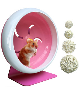 Hamster Wheel,Silent Hamster Wheel,Silent Spinner,Quiet Hamster Wheel,Super-Silent Hamster Exercise Wheel,Adjustable Stand Silent Spinner Hamster Wheel for Hamsters,gerbils,Mice,Small Pet 7in (Pink A)
