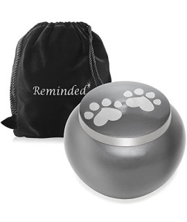 Reminded Pet Urns for Dog and Cat Ashes, Memorial Cremation Paw Print Urn - Gray Large Up to 85 Pounds