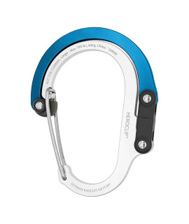 HEROcLIP carabiner clip and Hook (Large) for camping, Backpack, Organization, and garage, Blue