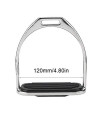 Nicoone Riding Equestrian Plating Iron Horse Stirrups with Black Rubber Horse Mat for Saddle Safety Lightweight Stirrup Hand-Polished
