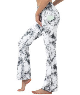 Bubblelime 29313335 4 Styles Womens High Waist Bootcut Yoga Pants - Side Pockets_Arabescato Xl-37 Inseam