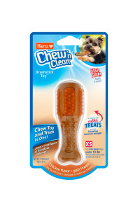Hartz Chew ? Clean Chew Toy and Treat in One Chicken Flavored Drumstick Dog Toy, Extra Small