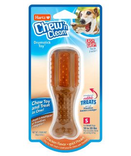 Hartz Chew ? Clean Chew Toy and Treat in One Chicken Flavored Drumstick Dog Toy, Small