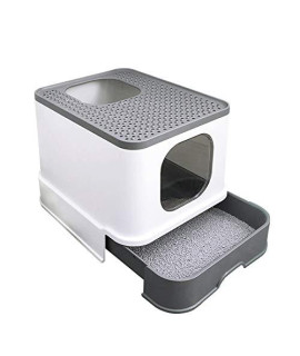 Enclosed Cat Litter Box with Full Drawers, The Side Enters The Top and Goes Out, with A Cat Litter Scoop for Sand and Odor-Proof Household Cat Litter Boxes