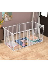 BENYI Dog Panel Pet Playpen Pen Indoor Outdoor Fence Playpen Heavy Duty Exercise Pen Dog Crate Cage Kennel (White)