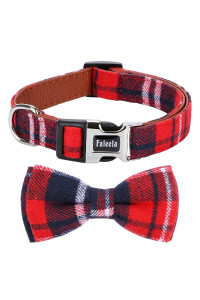 Faleela Soft &Comfy Bowtie Dog Collar,Detachable and Adjustable Bow Tie Collar,for Small Medium Large Pet (S, Red)