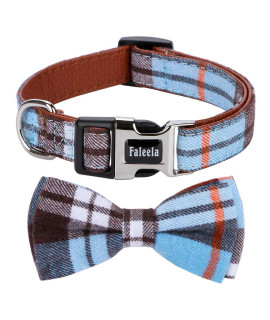 Faleela Soft &Comfy Bowtie Dog Collar,Detachable and Adjustable Bow Tie Collar,for Small Medium Large Pet (M, Blue)