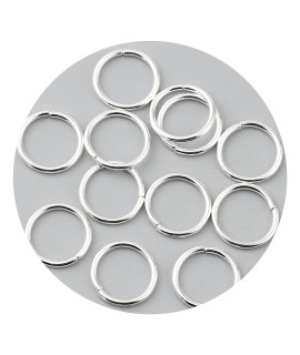 HDSupplies 200 Pieces - 16mm Jump Rings - Shiny Silver Tone - 15 gauge (15mm Thickness)