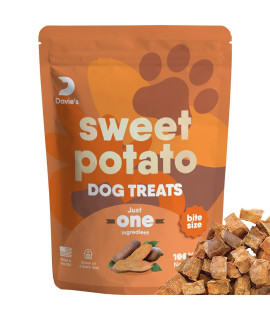 Davies Sweet Potato Dog Training Treats - Bite Size Dog Treats for Small or Large Dogs, Vegan Dog Training Treats, Made in The USA, grain Free, Vegetarian Alternative to Rawhide chews