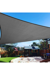 BELLE DURA 16X16X16 Triangle Dark grey Sun Patio Shade Sail canopy Use for Patio Backyard Lawn garden Outdoor Awning Shade cover-185 gSM-Block 98% of UV Radiation-5Years Warranty