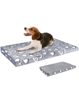 VANKEAN Dog Crate Mat Reversible Cool and Warm, Stylish Dog Bed for Crate with Waterproof Inner Linings and Removable Machine Washable Cover, Firm Support Dog Pad for Small to XX-Large Dogs, Grey
