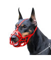 Dog Muzzle, Breathable Basket Muzzle To Prevent Barking, Biting And Chewing, Humane Muzzle For Small, Medium, Large And X-Large Dogs (Xl, Red)