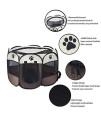 MiLuck 35.4-inch Large Dog Pen Indoor Cat ?Pet Puppy Playpen 8-Panel Wire Dogs Exercise Pen with 2 Door Portable Folding Outdoor Kennel Brown