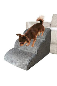 ZZQI A Grey Durable Pet Stairs,Pet Steps to Help Pets Get On The Couch and Bed,Pet Stairs Steps & Ramp,Lightweight and Sturdy Pet Stairs