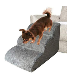 ZZQI A Grey Durable Pet Stairs,Pet Steps to Help Pets Get On The Couch and Bed,Pet Stairs Steps & Ramp,Lightweight and Sturdy Pet Stairs