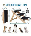 JINLLY 2 in 1 Foldable Dog Stairs, Wooden Pet Steps Ramps for Cats and Small Dogs, Portable Non Slip Pet Ladders for Car, Couch and High Bed, 3 Steps