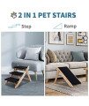 JINLLY 2 in 1 Foldable Dog Stairs, Wooden Pet Steps Ramps for Cats and Small Dogs, Portable Non Slip Pet Ladders for Car, Couch and High Bed, 3 Steps