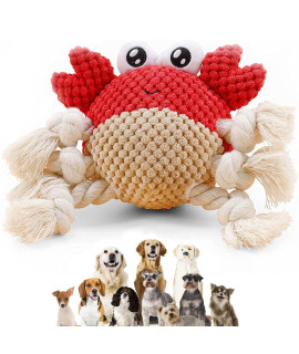 Blnboimrun Dog Toys Dog Plush Toys Dog Squeaky Toys With Crinkle Paper Partial Stuffed Chew Toys For Puppy And Medium Dogs(Crab)