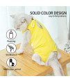 TORJOY Kitten Onesies,Cat Recovery Suit for Abdominal Wounds or Skin Diseases,After Surgery Wear Anti Licking Wounds,Breathable E-Collar Alternative for Cat Yellow L