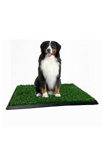 Omeuamigo Dog Pee Pads Artificial Grass Turf,Portable Pet Potty Trainer,Self Cleaning Litter Box Indoor Dog House,Dogs Potty Grass Training Mat (20"x25")