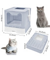 Panghuhu88 Foldable Cat Litter Box with Lid, Large Top Entry Cat Toilet, Enclosed Cat Potty Include Cat Litter Scoop, Drawer Type Easy Clean Cat Litter Pan (Grey, 20" L x 16" W x 15" H)