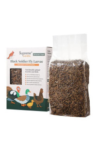 Supreme Grubs Natural Black Soldier Fly Larvae for Chickens, 85X More Calcium Than Mealworms-High Protein Grub Food Chicken Treats for Hens, Probiotic-Rich Chicken Feed, Calcium-Dense Bird Treat 1lb