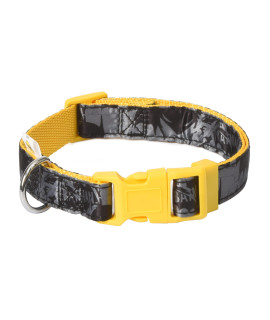 DC Comics Vintage Batman Dog Collar, Medium Yellow| Officially Licensed DC Comics Batman Dog Collar | Medium Dog Collar for Medium Dogs with D-Ring, Cute Dog Apparel & Accessories for Pets