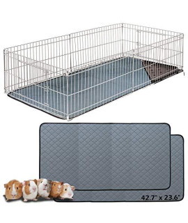 bfuee Guinea Pig Cage Liners,2 Pack Anti Slip Guinea Pig Bed&Waterproof Reusable,Super Absorbent Guinea Pig Pee Pad for Small Animals,Washable(Size47.2"x23.6")