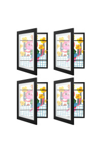 golden State Art, 10x125 Kids Art Frames, Front-Opening, great for Kids Drawings, Artworks, children Art Projects, Schoolwork, Home or Office (Black, Set of 4)