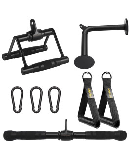 Dynasquare Pro Cable Attachments For Home Gym, Lat Pulldown Equipment, Weight Machine Accessories, Straight Pull Down Bar, V-Shaped Press Down Bar, Tricep Rope, Exercise Double D Handle