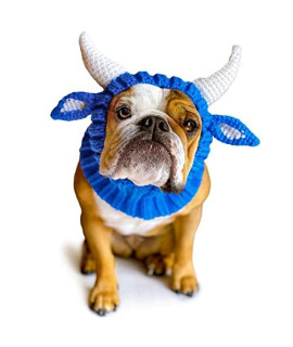 Zoo Snoods Blue Ox Costume - No Flap Ear Wrap Hood for Pets (Large)