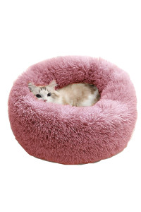 RENVIRTUE Donut Cat Bed,Suitable for Cats Or Dog,Fall/Winter Indoor Sleeping,Comfortable Kittens,Teddy Kennel,Outer Cover Can Zips Off,Removable Washa,Pink