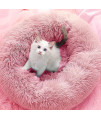 RENVIRTUE Donut Cat Bed,Suitable for Cats Or Dog,Fall/Winter Indoor Sleeping,Comfortable Kittens,Teddy Kennel,Outer Cover Can Zips Off,Removable Washa,Pink