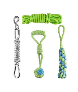 Denpetec Spring Pole Dog Rope Toys,Interactive Dog Toy for Pulling, Chasing, Chewing,Training,for Puppies & Medium to Large Dogs Muscle Builder Exercise
