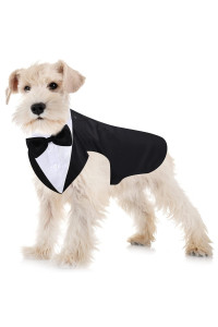Dog Tuxedo And Bandana Set Dogs Formal Tuxedo Pet Wedding Party Suit Wedding Bow Tie Shirt For Wedding Christmas Birthday Costumes (Cute Style,S)
