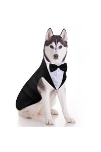 Dog Tuxedo And Bandana Set Dogs Formal Tuxedo Pet Wedding Party Suit Wedding Bow Tie Shirt For Wedding Christmas Birthday Costumes (Cute Style,L)