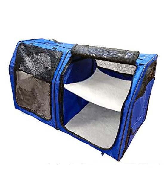 Cat Show House Portable Kennel Double Crate for Home or Travel Easy Fold Compact Storage Dog Pet House All Soft Mats Include