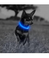 Illumifun Small Led Dog Collar, Usb Rechargeable Glowing Pet Safety Collar, Adjustable Nylon Webbing Light Up Collars For Your Pups (Blue-2 Reflective Strip, X-Small)