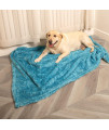 MACEVIA Fluffy Fleece Dog Blankets, Warm Soft Fuzzy Pets Blankets for Puppy, Small, Medium, Large Dogs and Cats, Plush Pet Throws for Bed, Couch, Sofa, Travel (40x60 Inch, Sea Blue)